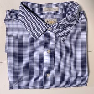 Mens blue Eagle Shirtmakers dress shirt; size 17.5  36/37
